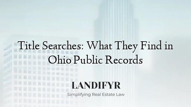 Title Searches: What They Find in Ohio Public Records