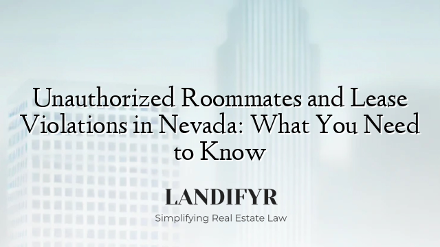 Unauthorized Roommates and Lease Violations in Nevada: What You Need to Know
