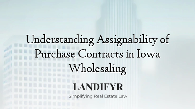 Understanding Assignability of Purchase Contracts in Iowa Wholesaling