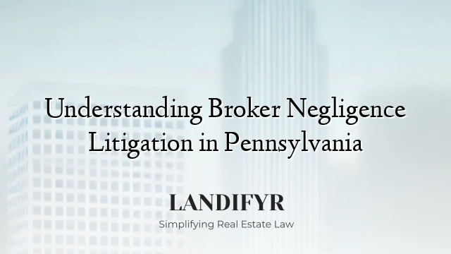 Understanding Broker Negligence Litigation in Pennsylvania