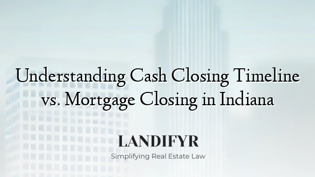 Understanding Cash Closing Timeline vs. Mortgage Closing in Indiana