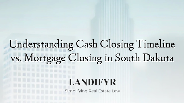 Understanding Cash Closing Timeline vs. Mortgage Closing in South Dakota