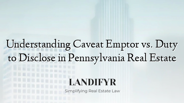 Understanding Caveat Emptor vs. Duty to Disclose in Pennsylvania Real Estate