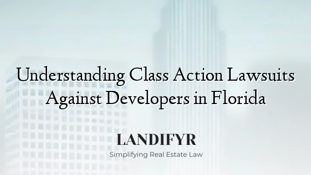 Understanding Class Action Lawsuits Against Developers in Florida