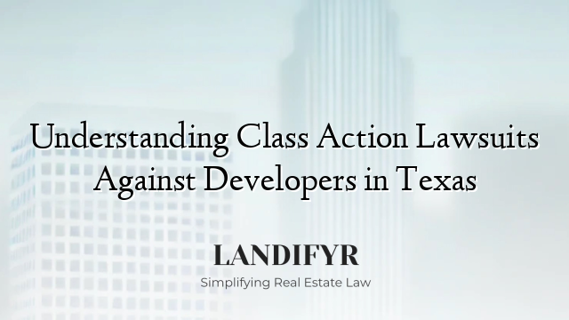 Understanding Class Action Lawsuits Against Developers in Texas