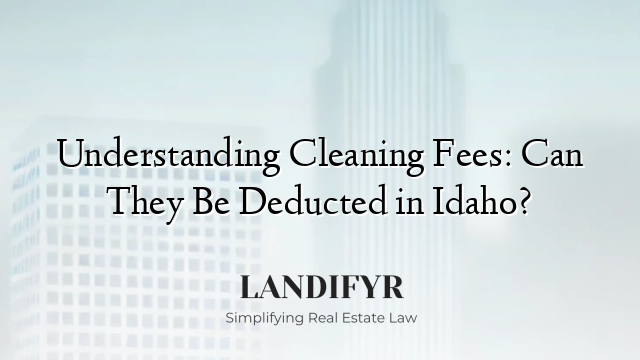 Understanding Cleaning Fees: Can They Be Deducted in Idaho?