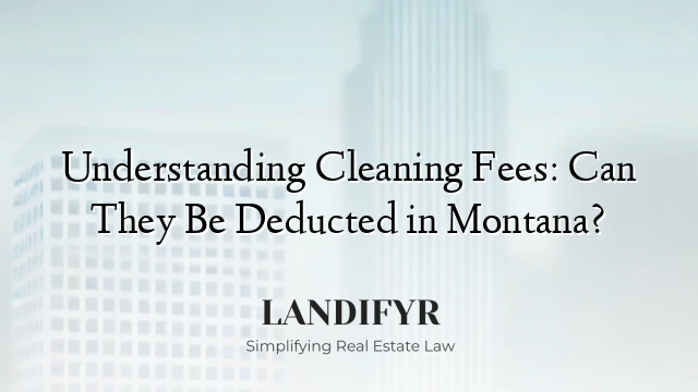 Understanding Cleaning Fees: Can They Be Deducted in Montana?