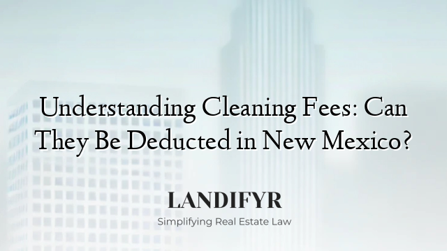 Understanding Cleaning Fees: Can They Be Deducted in New Mexico?
