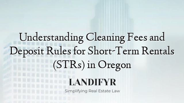 Understanding Cleaning Fees and Deposit Rules for Short-Term Rentals (STRs) in Oregon