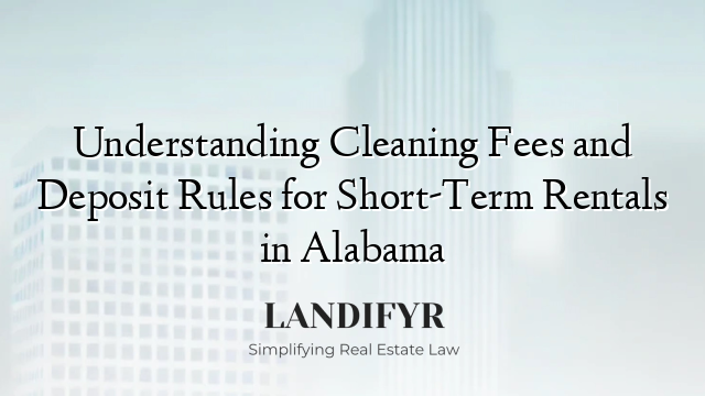 Understanding Cleaning Fees and Deposit Rules for Short-Term Rentals in Alabama