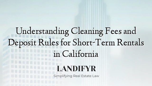Understanding Cleaning Fees and Deposit Rules for Short-Term Rentals in California