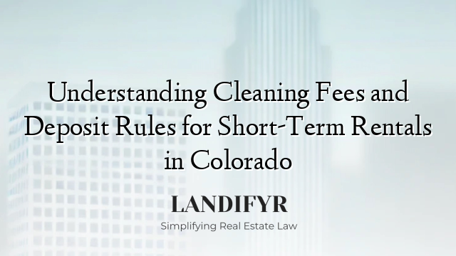 Understanding Cleaning Fees and Deposit Rules for Short-Term Rentals in Colorado