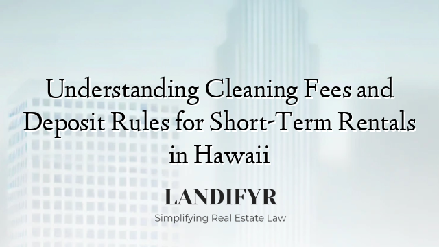 Understanding Cleaning Fees and Deposit Rules for Short-Term Rentals in Hawaii