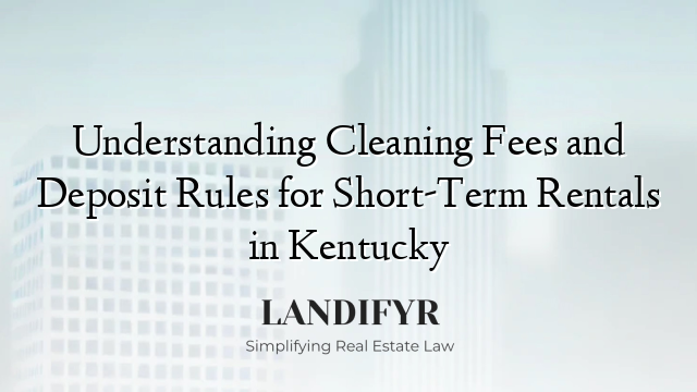 Understanding Cleaning Fees and Deposit Rules for Short-Term Rentals in Kentucky