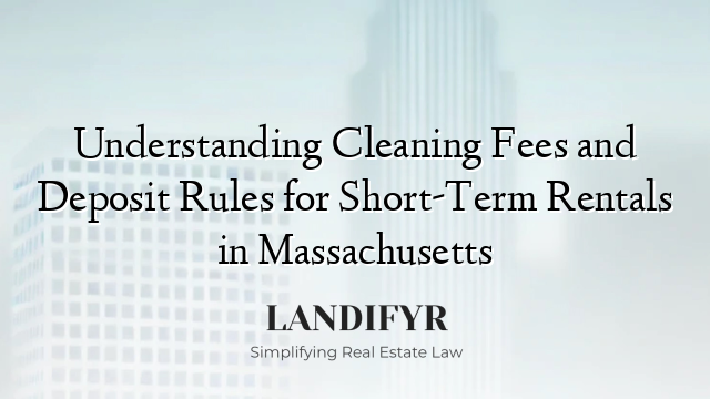 Understanding Cleaning Fees and Deposit Rules for Short-Term Rentals in Massachusetts