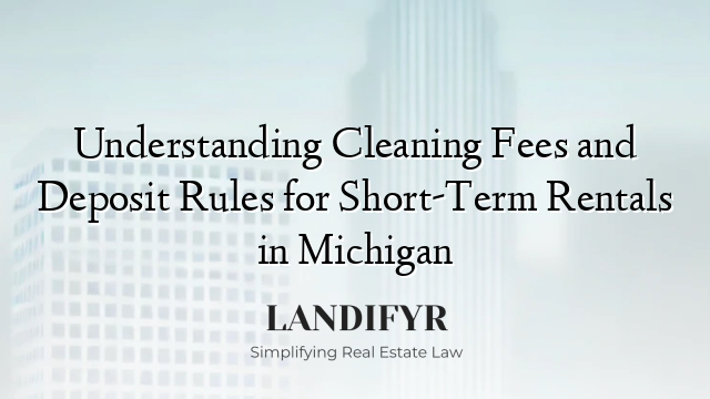Understanding Cleaning Fees and Deposit Rules for Short-Term Rentals in Michigan