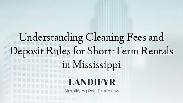 Understanding Cleaning Fees and Deposit Rules for Short-Term Rentals in Mississippi