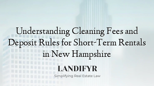 Understanding Cleaning Fees and Deposit Rules for Short-Term Rentals in New Hampshire