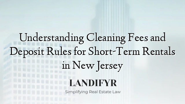 Understanding Cleaning Fees and Deposit Rules for Short-Term Rentals in New Jersey