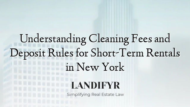 Understanding Cleaning Fees and Deposit Rules for Short-Term Rentals in New York