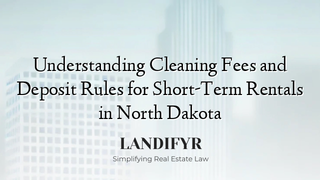 Understanding Cleaning Fees and Deposit Rules for Short-Term Rentals in North Dakota