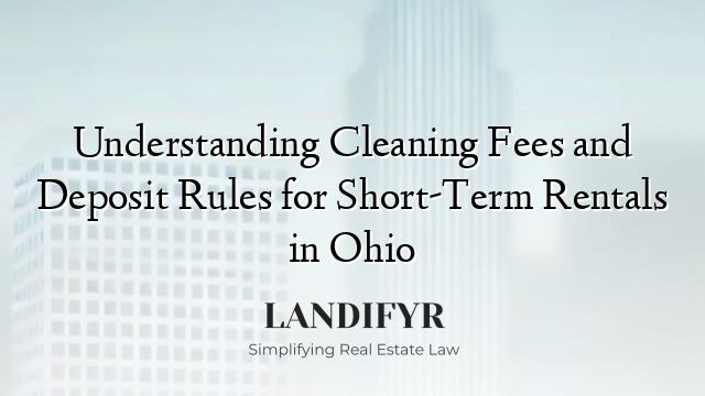 Understanding Cleaning Fees and Deposit Rules for Short-Term Rentals in Ohio