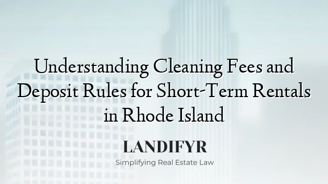Understanding Cleaning Fees and Deposit Rules for Short-Term Rentals in Rhode Island