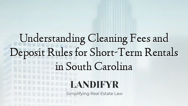 Understanding Cleaning Fees and Deposit Rules for Short-Term Rentals in South Carolina