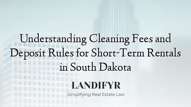 Understanding Cleaning Fees and Deposit Rules for Short-Term Rentals in South Dakota