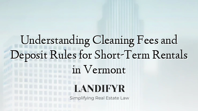 Understanding Cleaning Fees and Deposit Rules for Short-Term Rentals in Vermont