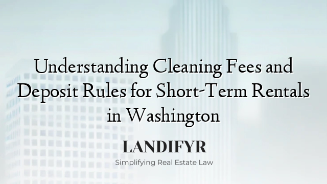 Understanding Cleaning Fees and Deposit Rules for Short-Term Rentals in Washington
