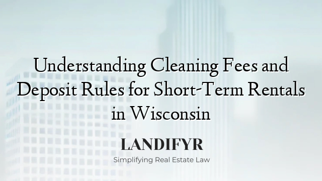 Understanding Cleaning Fees and Deposit Rules for Short-Term Rentals in Wisconsin