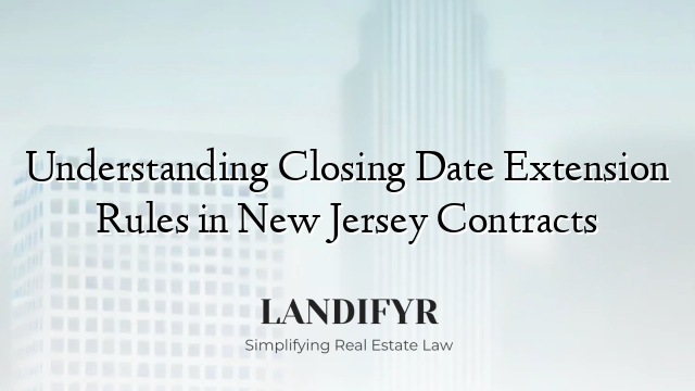 Understanding Closing Date Extension Rules in New Jersey Contracts