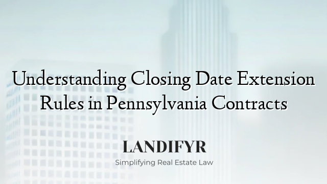 Understanding Closing Date Extension Rules in Pennsylvania Contracts