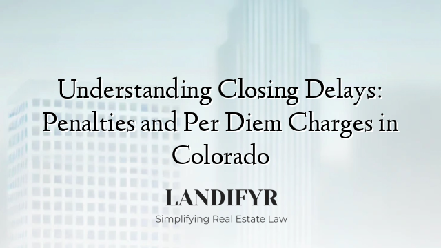 Understanding Closing Delays: Penalties and Per Diem Charges in Colorado
