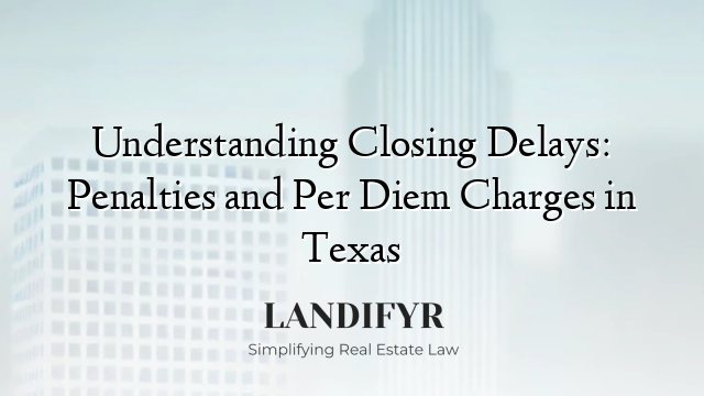 Understanding Closing Delays: Penalties and Per Diem Charges in Texas