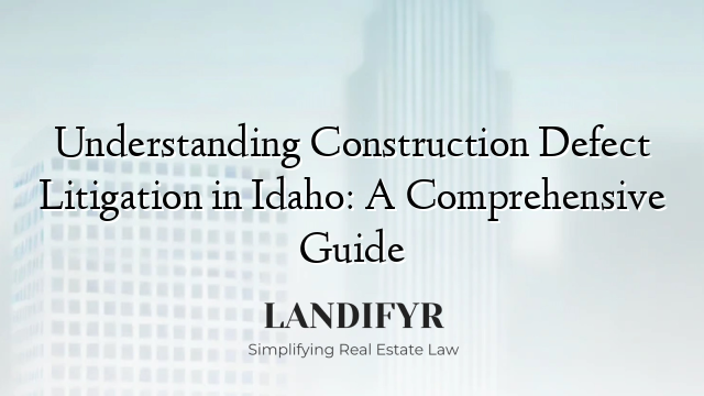 Understanding Construction Defect Litigation in Idaho: A Comprehensive Guide