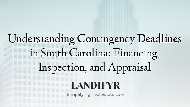 Understanding Contingency Deadlines in South Carolina: Financing, Inspection, and Appraisal