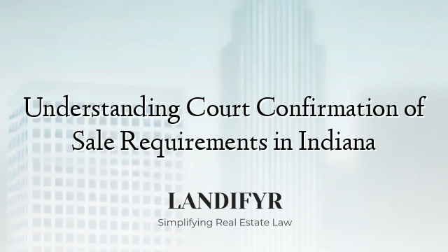 Understanding Court Confirmation of Sale Requirements in Indiana