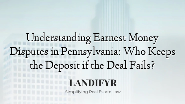 Understanding Earnest Money Disputes in Pennsylvania: Who Keeps the Deposit if the Deal Fails?
