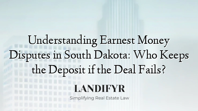 Understanding Earnest Money Disputes in South Dakota: Who Keeps the Deposit if the Deal Fails?