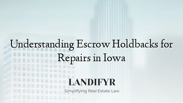 Understanding Escrow Holdbacks for Repairs in Iowa