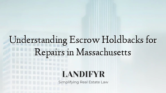 Understanding Escrow Holdbacks for Repairs in Massachusetts