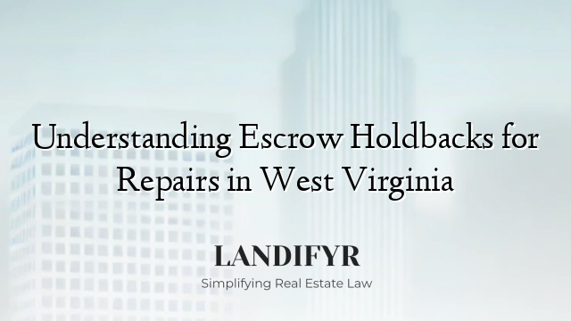 Understanding Escrow Holdbacks for Repairs in West Virginia