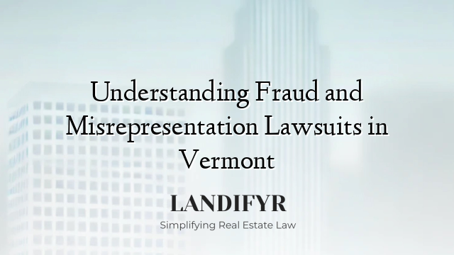 Understanding Fraud and Misrepresentation Lawsuits in Vermont