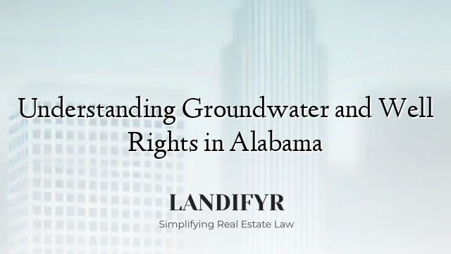 Understanding Groundwater and Well Rights in Alabama
