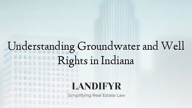 Understanding Groundwater and Well Rights in Indiana