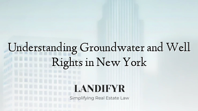 Understanding Groundwater and Well Rights in New York