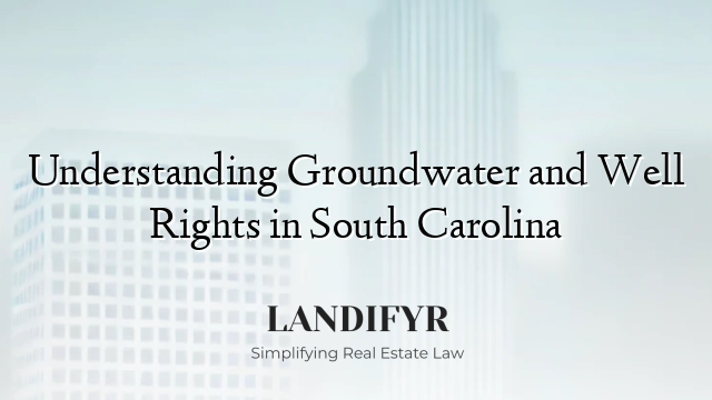 Understanding Groundwater and Well Rights in South Carolina