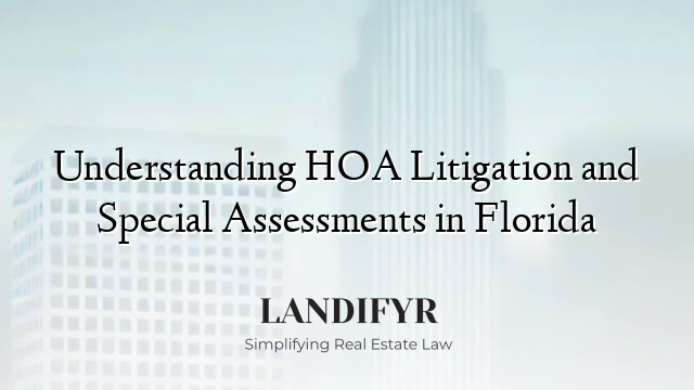 Understanding HOA Litigation and Special Assessments in Florida